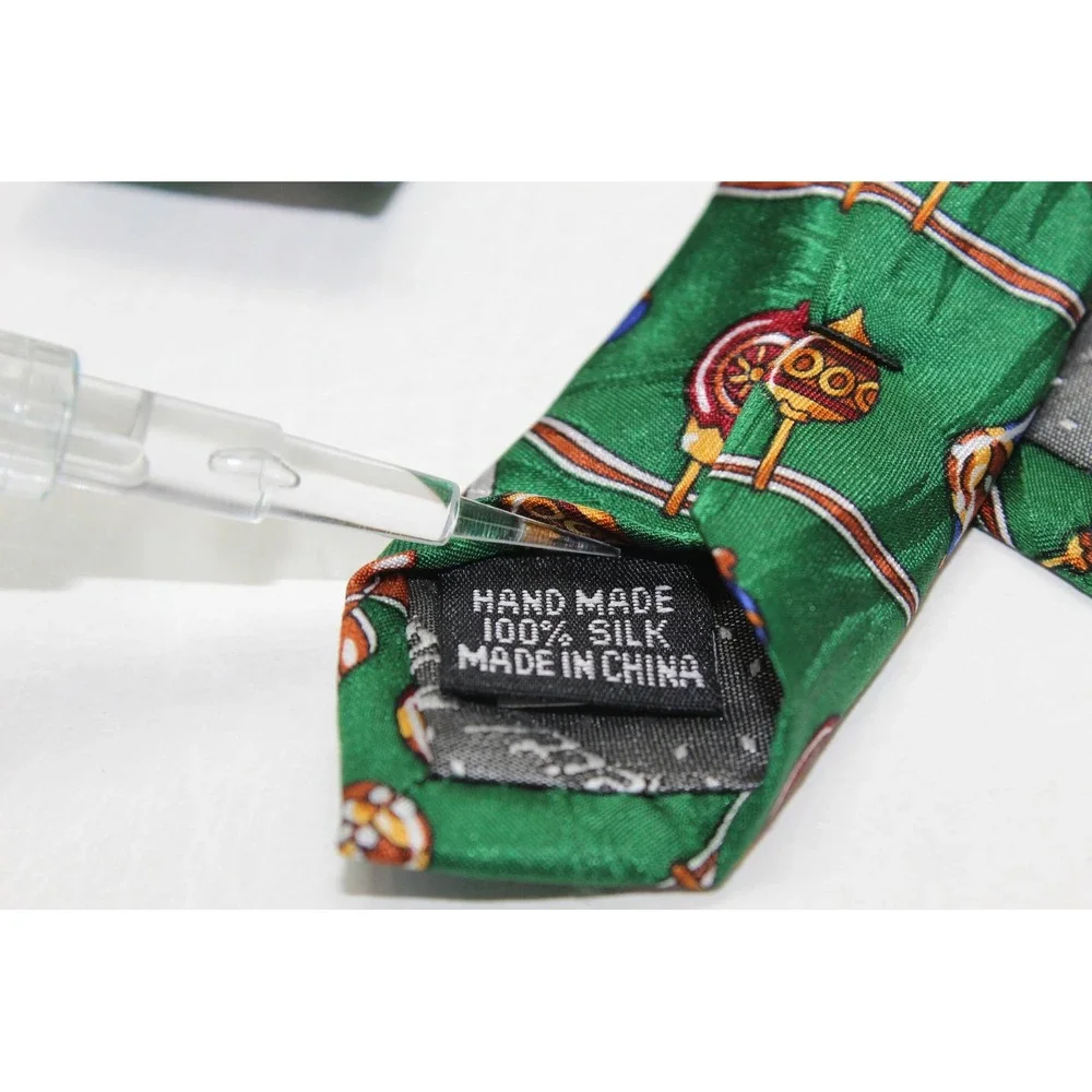 Keith Daniels Mens Green Silk Christmas Tie Santa Ornament Novelty 16254 GR